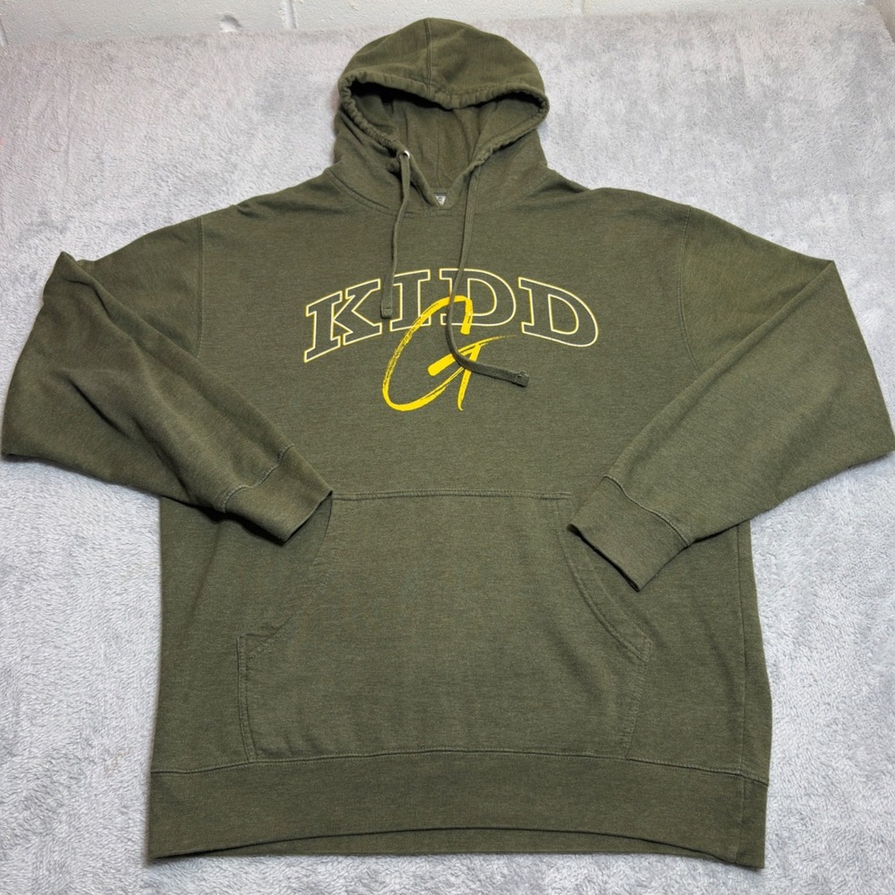 Kidd G Hoodie Men's Large Olive Green Graphic Logo Country Music Sweatshirt